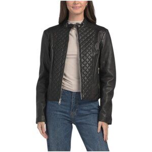 ANDREW MARC Leather Marlette Quilted Panel Jacket